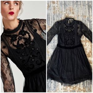 SOLD Black Lace Zara Basic Collection Mini Dress
